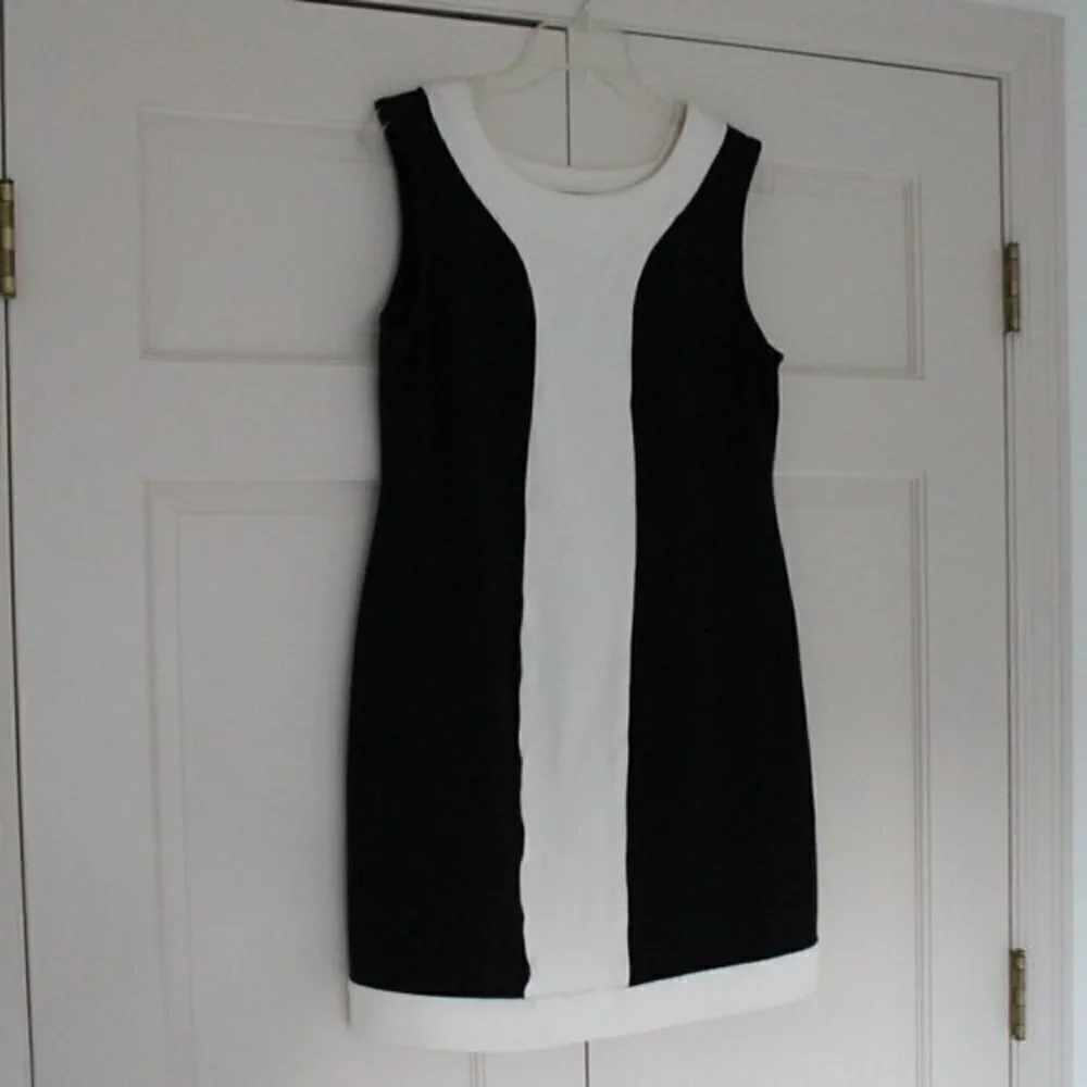 Style & Co. dress stretch black with white trim size 10